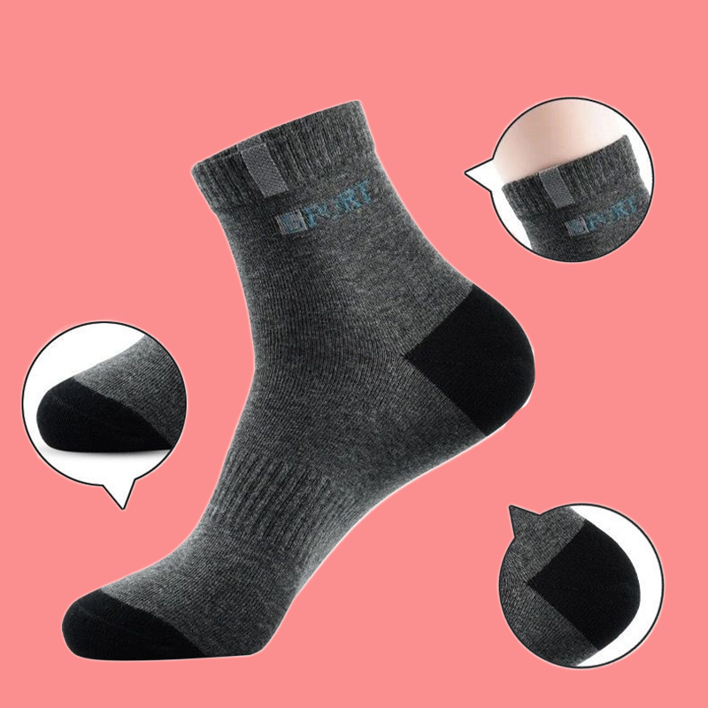 Chaussettes de sport mi-tube en coton respirant pour hommes, chaussettes d'affaires décontractées, course à pied, cadeau de mode, haute qualité, 5/10 paires