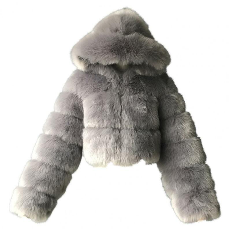 Frauen Winter Jacke Plüsch Dame Jacke Cropped Strickjacke Trendy Fuzzy Flauschigen Super Warme Dame Jacke