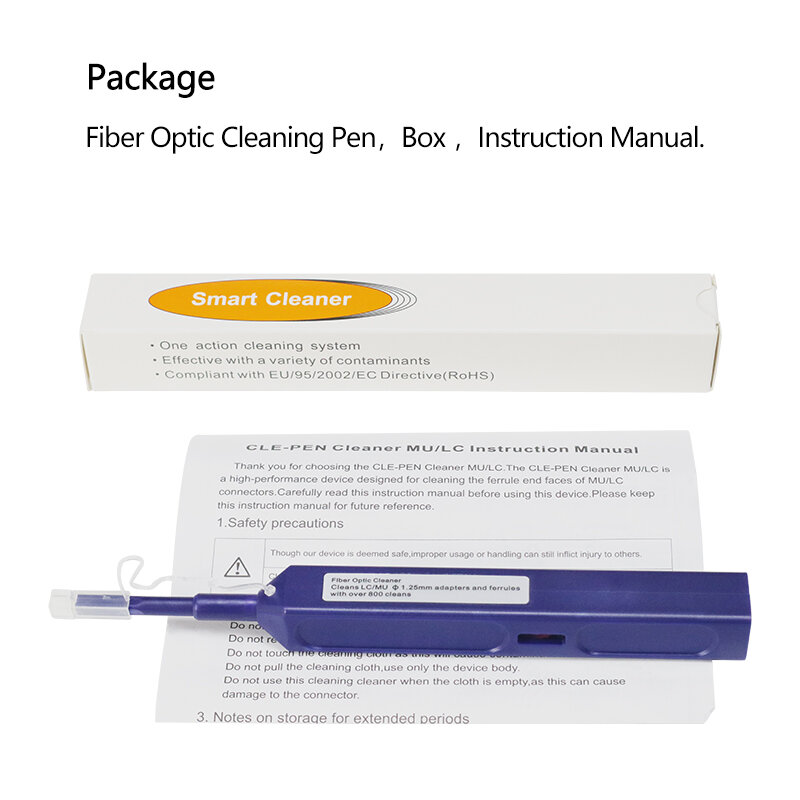 OPTFOCUS 10 unità connettore in fibra strumenti di pulizia 800 volte LC SC FC 1.25 2.5mm Kit Stick penna detergente in fibra per adattatore ottico