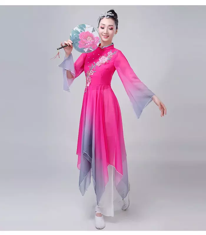 Yangko-brevchinoise élégante, nouveau style, danse carrée moderne, folk, classique, fan, performance hanfu 303
