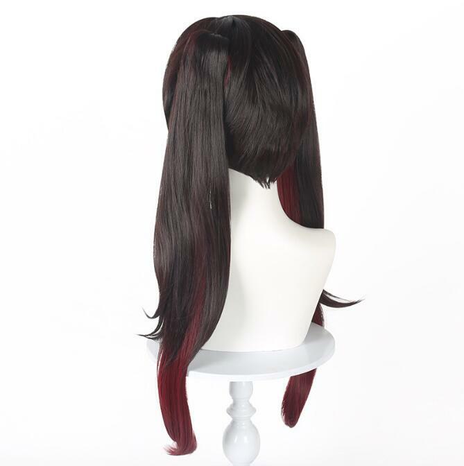 Синтетический парик для косплея из блестящего волокна, длинный парик для косплея игры Honkai Star Rail коричневый-черный смешанный коричневый-красный