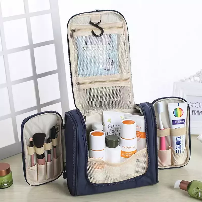 Kits de Higiene Pessoal de Viagem Organizador Para Mulheres Pendurado Saco Cosmético, Sacos De Armazenamento De Maquiagem Padrão De Frase, Lavagem