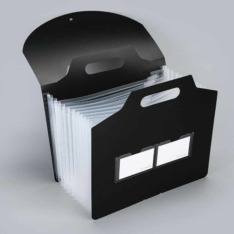 New 13 Into Portable File Folders Three Side Seal Lanyard Organ Bag Office Supplies New PP Organ Folder Filing Products