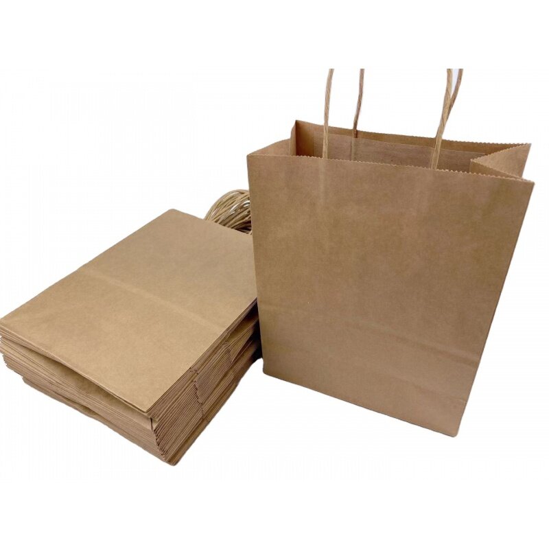 Producto personalizado, producto de primera categoría, logotipo personalizado, ecológico, marrón, bolsa de papel kraft para llevar comida rápida