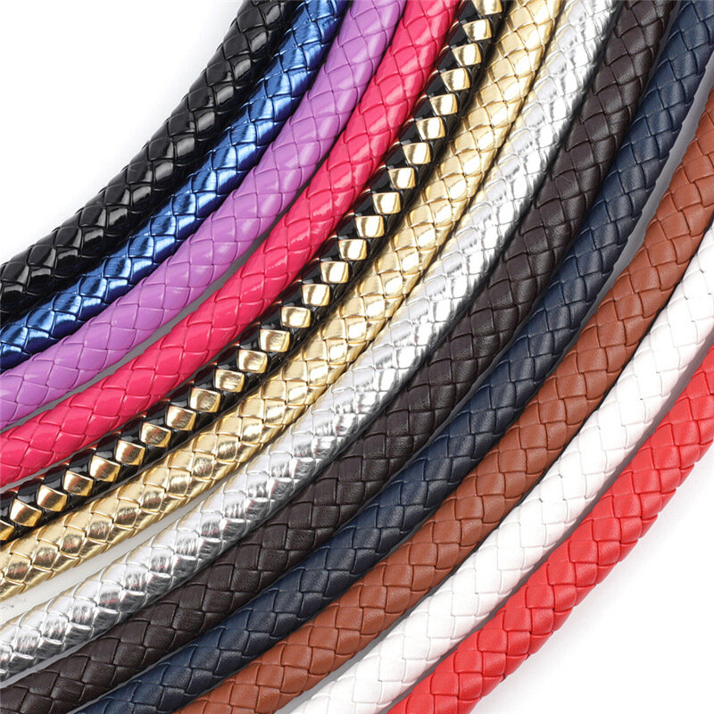 1PC Bag Accessories Bag Strap Braided Rope PU Leather Bag Handles Hook Buckle Metal Alloy