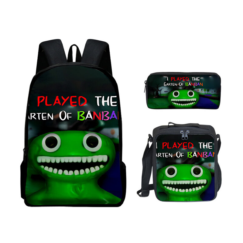 Klasyczny zabawny Garten Banban 3D Print 3 sztuk/zestaw szkolne torby mała torba na laptopa plecak piórnik torba na Lunch