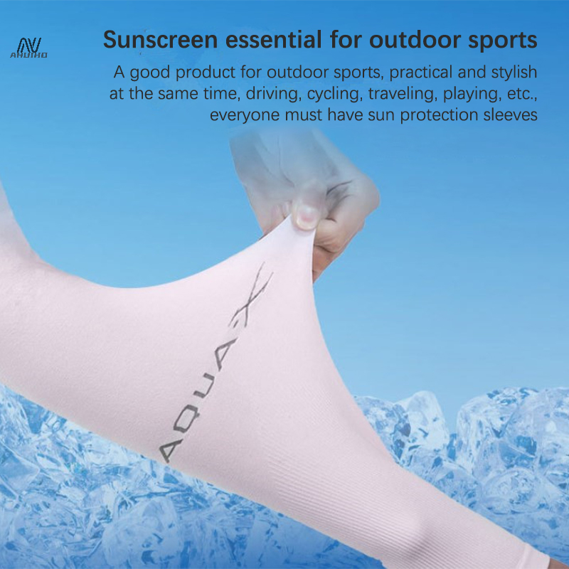 1 Pair Ice Silk Sun Protection Arm Covers Unisex Elbow Cover Outdoor Cycling Running Fishing Driving Cool Anti-UV Arm Sleeves