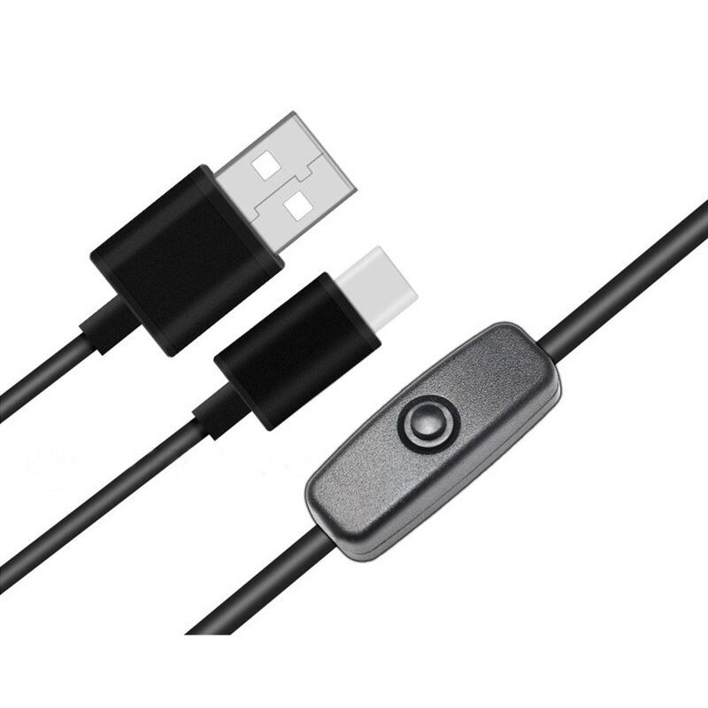 Cable USB tipo C de carga rápida con interruptor de encendido y apagado, accesorio para Samsung S10, S9, S8, Huawei P30 Pro, 3A