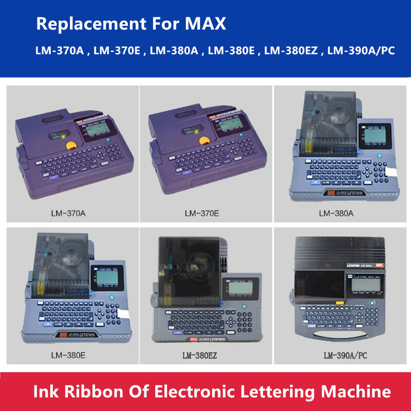 5 PCS Tinta Pita Lm-ir300w Putih Kompatibel untuk Max Letatwin Electronic Lettering Machine Cable ID Printer Lm-380e, Lm-390a