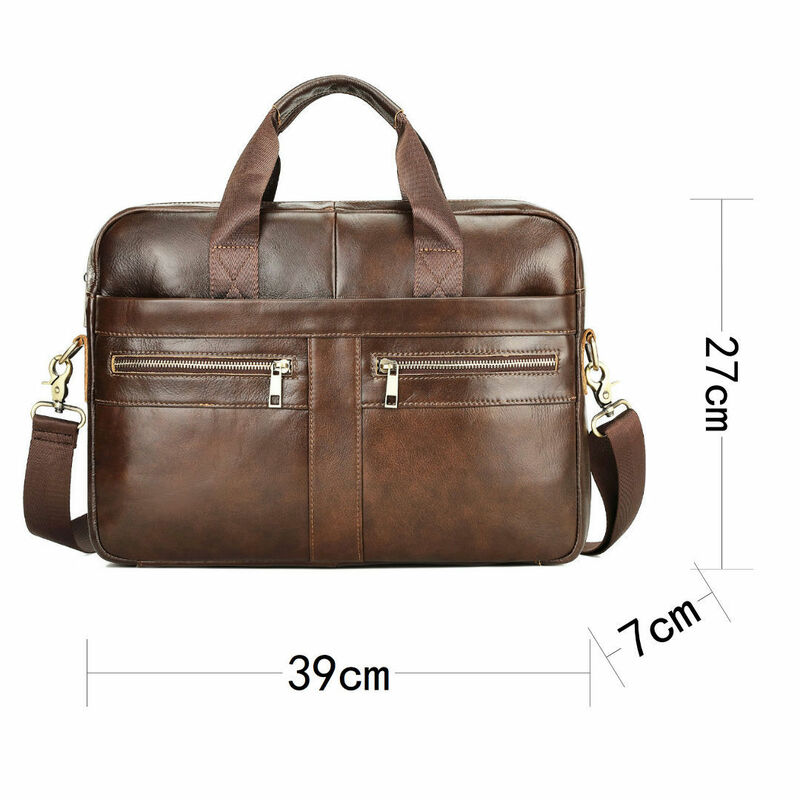 Портфель мужской из натуральной кожи, сумка-тоут для ноутбука в деловом и офисном стиле, повседневный мессенджер на ремне, вместительный саквояж