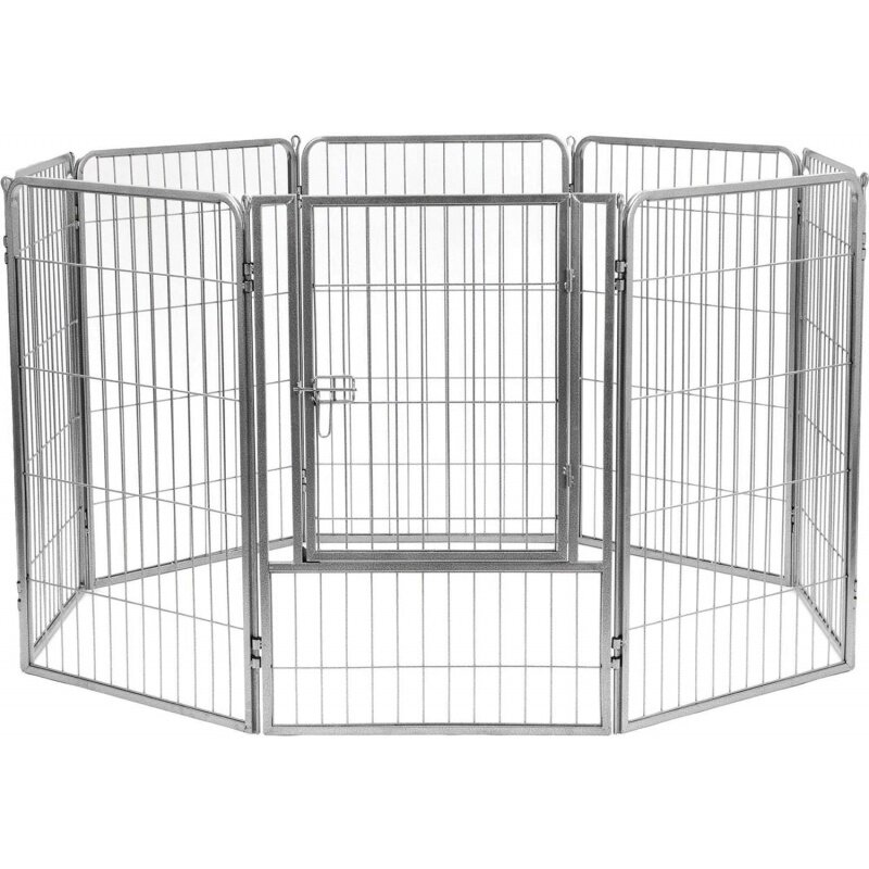 Precision Pet Courtyard Kennel Silver Crackle