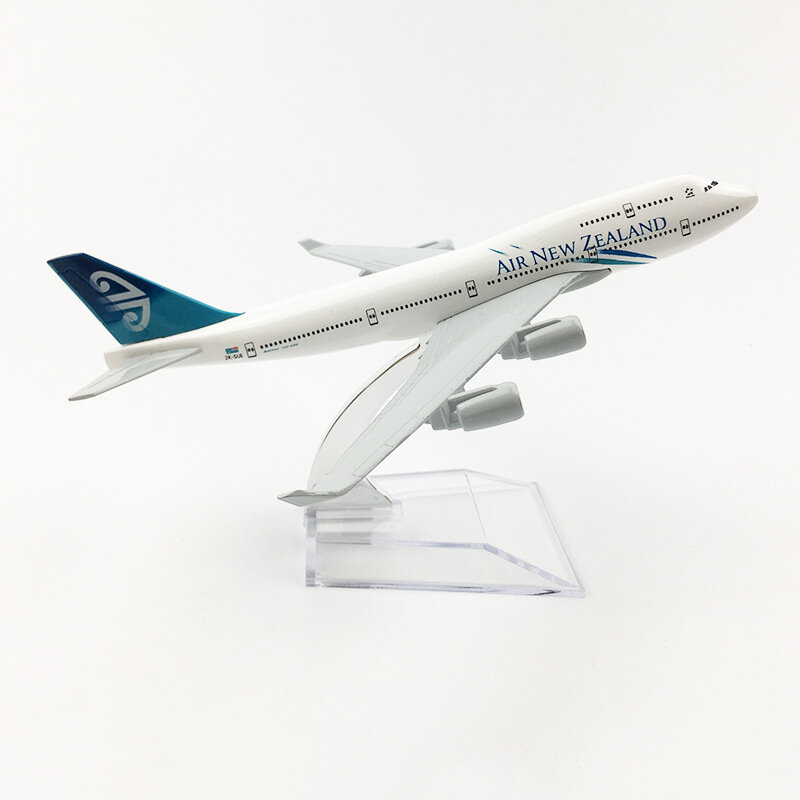 Boeing B747 Avión de Metal de 16CM, modelo de avión de Nueva Zelanda, juguetes, regalo para niños, exhibición coleccionable
