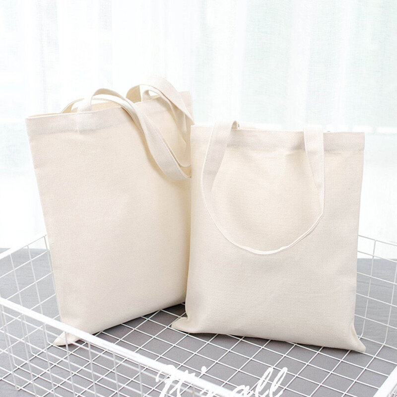 Многоразовая складная сумка для покупок, Женская Холщовая Сумка большой вместимости, без рисунка, сумка на плечо