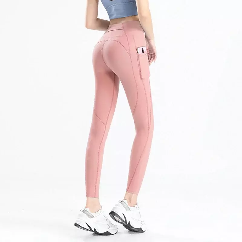 Pantalones de Yoga deportivos para mujer, pantalones de Yoga desnudos, limón, nuevo