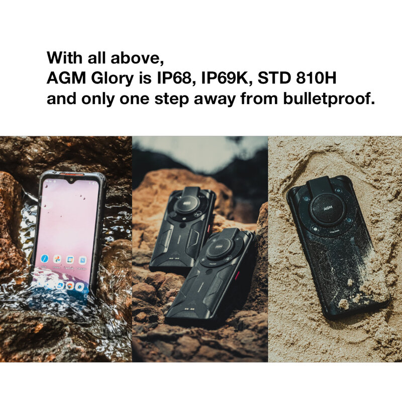 AGM Glory SE 5G 48MP fotocamera impermeabile Anti-freddo 6200mAh batteria 8GB + 128GB NFC 6.53 "IP68 ricarica rapida