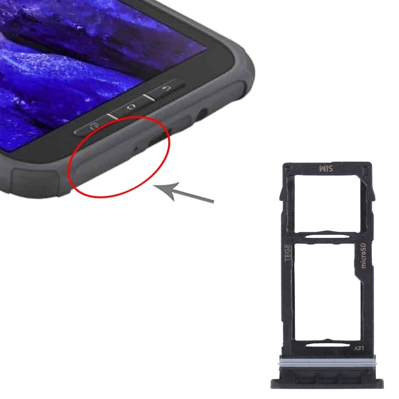Baki kartu SIM asli + wadah kartu SD mikro untuk Samsung Galaxy Tab Active3 8.0 SM-T570/T575