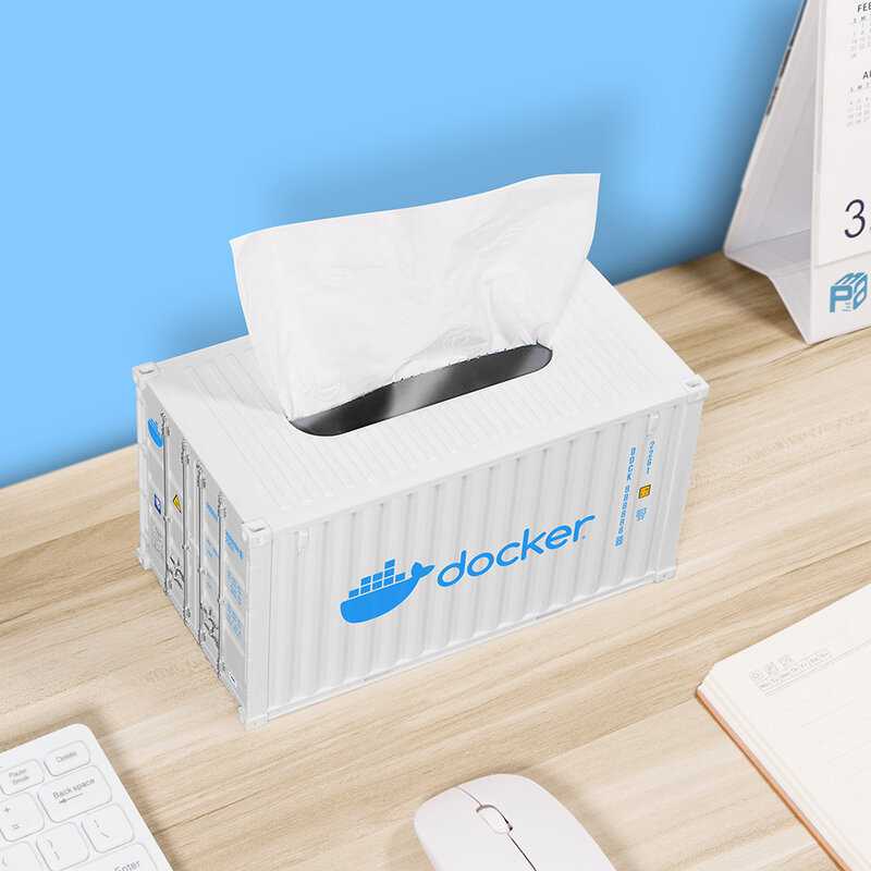 Creativo docker Container modello giocattolo casa decorazione Desktop scatola di fazzoletti forniture per ufficio portapenne di stoccaggio LOGO personalizzato