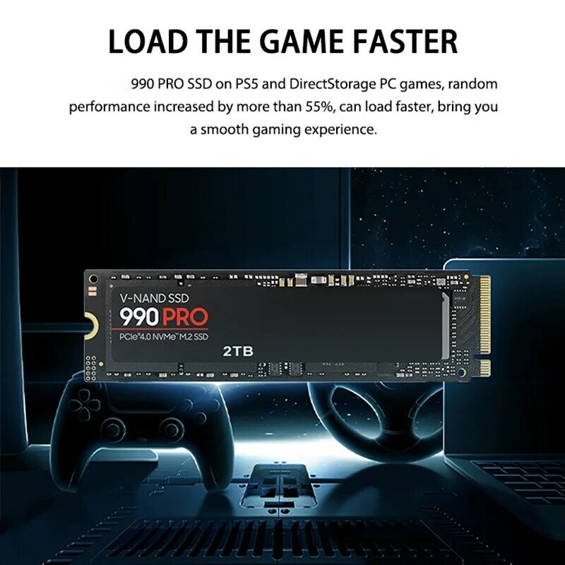 SSD высокоскоростной 990 PRO PCIe 4,0 NVMe 4,0 M.2 2280 1TB 2 ТБ 4TB SSD Внутренний твердотельный жесткий диск для ноутбука ПК PS4 128gb