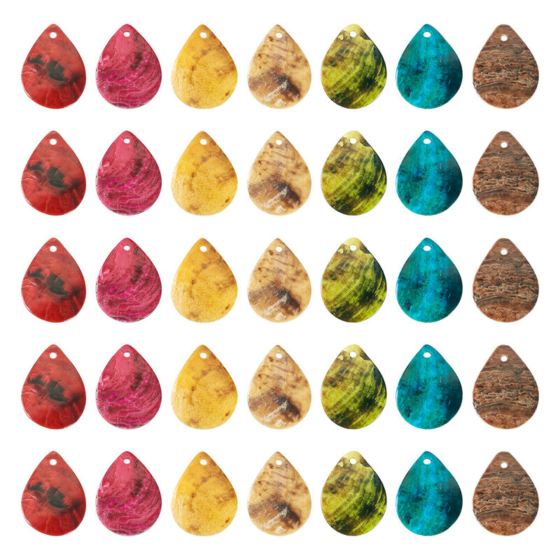 Natural Akoya Shell Charms Colored Spray Painted Round/Nugget/Teardrop Pendants DIY Jewelry Making Bracelet Necklace Accessories