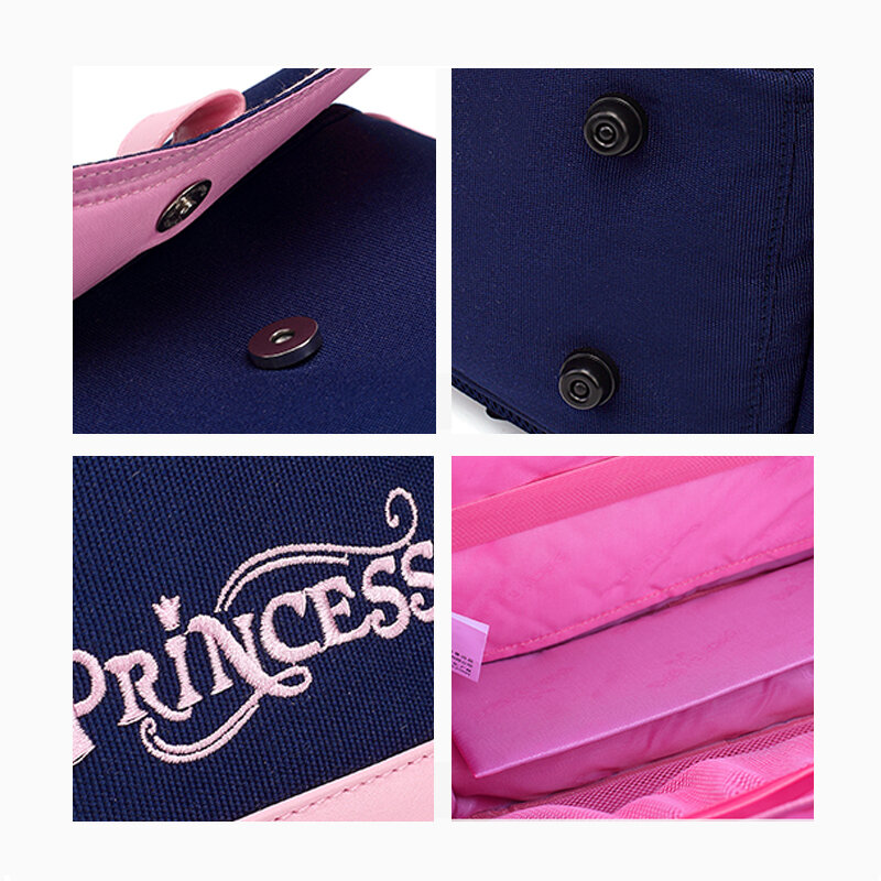 Mochila de tela Oxford impermeable para niña, bolso escolar con lazo bonito, color rosa, para escuela primaria