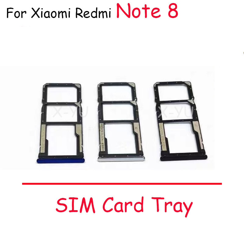 50PCS For Xiaomi Redmi Note 8 8T SIM Card Tray Holder Slot Adapter Replacement Repair Parts