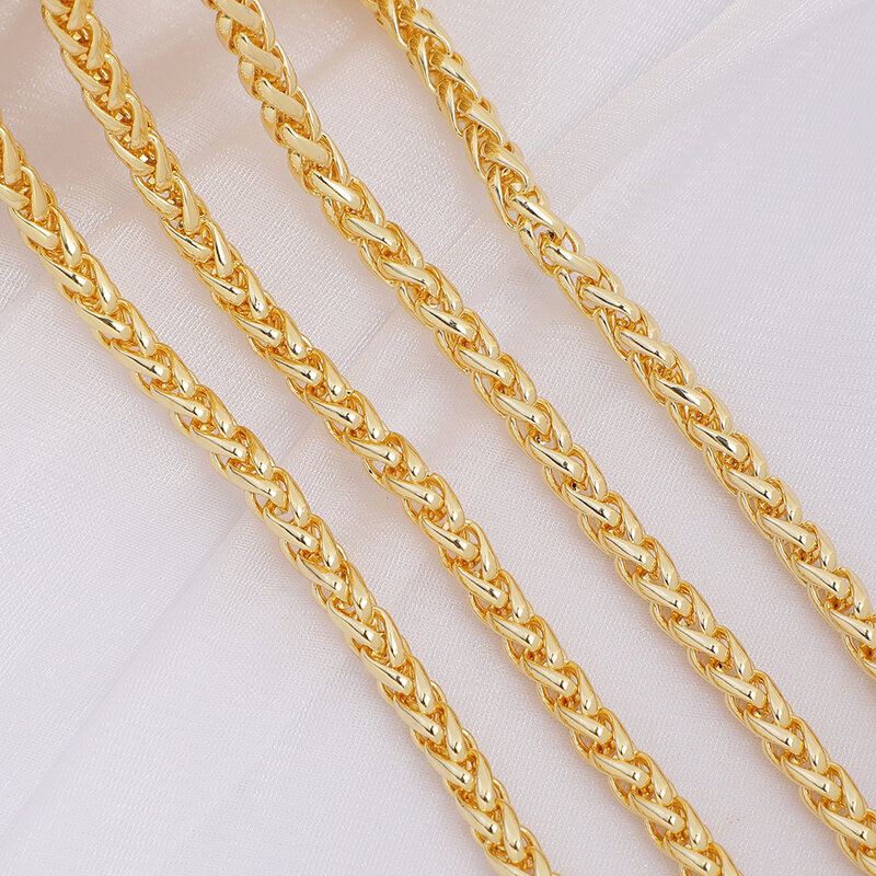 Женское Ожерелье из 18-каратного золота, толстая плетеная цепочка с вырезами, аксессуар «сделай сам»