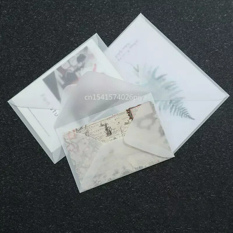 10 sztuk/partia pusta półprzezroczysta koperta na zaproszenia pocztówki europejska skrzynka na karty z wiadomościami koperty ślubne listy biznesowe