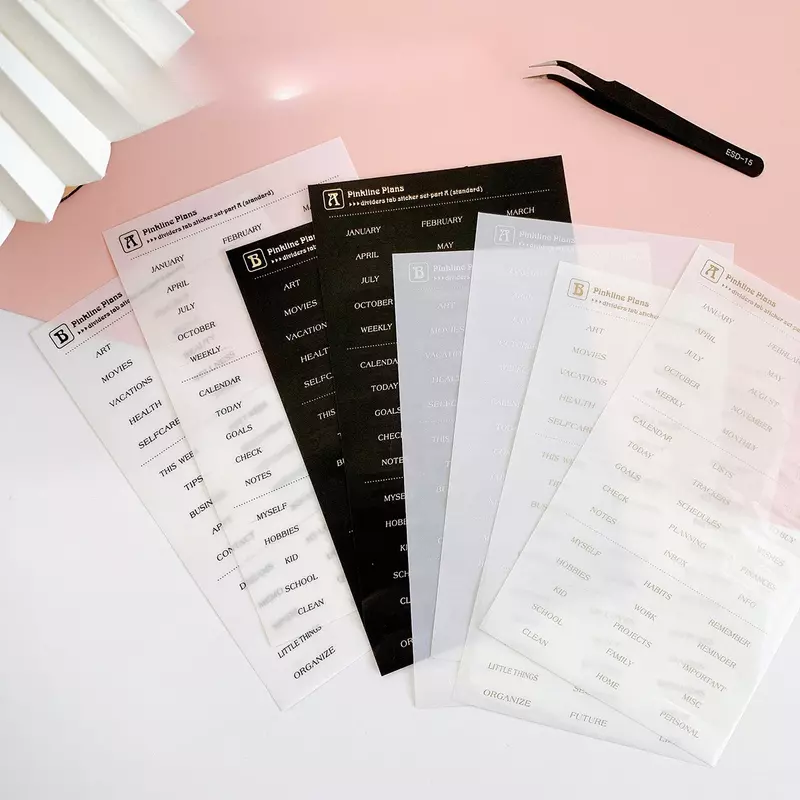 A5 A6 Black White PP Separator Paper Index Page Classification Separator PageNotebook Loose-leaf Book Partition Accessories
