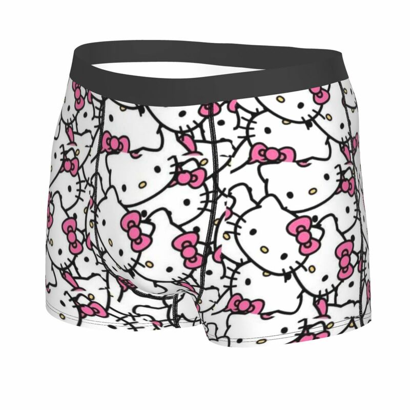 Hello Kitty Boxer Shorts Voor Mannen 3d Print Cartoon Ondergoed Slipje Stretch Onderbroek