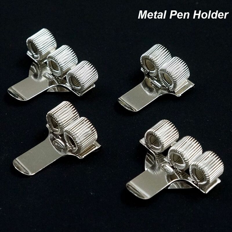 1 Pc Single/Double/Triple Hole Metal Spring Pen Holder With Pocket Clip Doctors Nurse Uniform Pen Holders