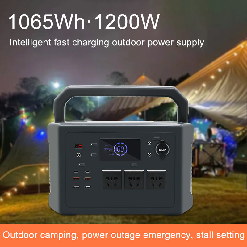 Lifepo4-batería portátil de 1200W, generador de energía Solar para acampar al aire libre, linterna para coche, HELIOS MPPT