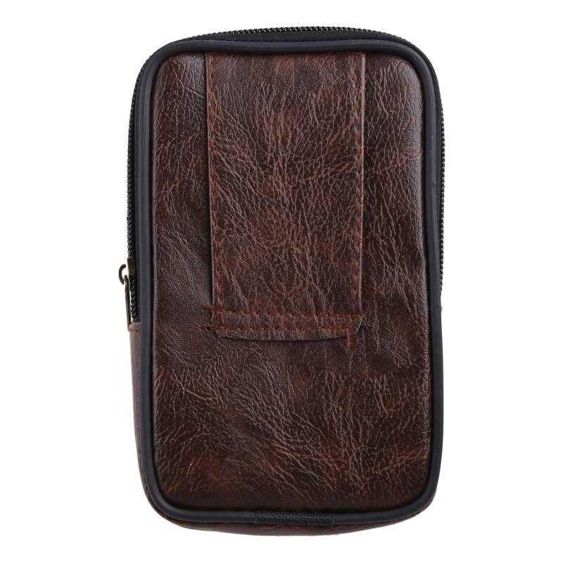 Men Vintage Leather Waist Bag Multi-Function Phone Sport Belt Hip Belt Loop Holster Outdoor Small Wallet Carry for Case
