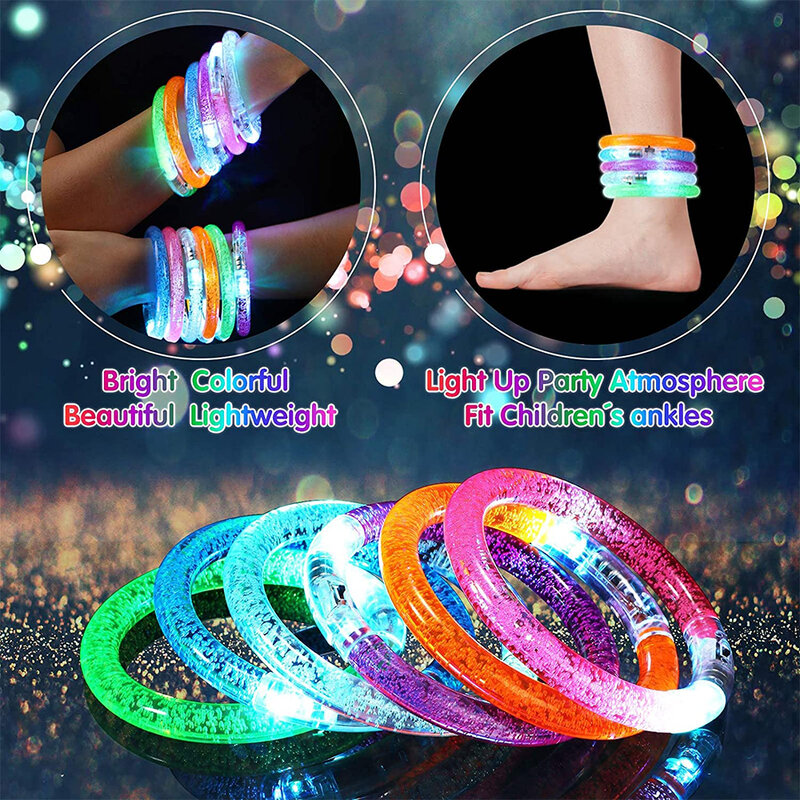 Glow Sticks Bracelets Halloween Party Supplies Favors Glow in The Dark LED Bracelet Light Up Toys Gifts Neon Party