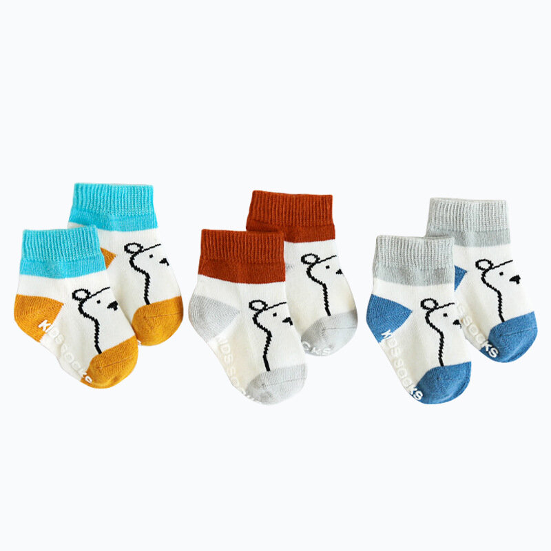 Chaussettes en coton doux pour nouveau-nés, dessin animé mignon, joli cadeau pour enfants, garçons et filles, été, CN, 0-24 mois, 3 paires par lot