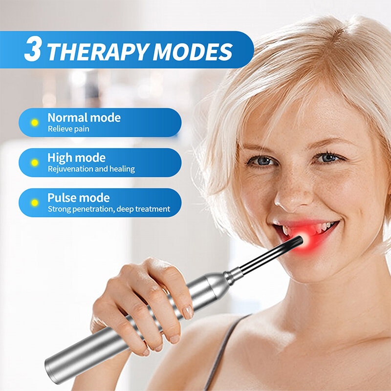 Alat terapi mulut infra merah, peralatan pereda nyeri mulut, telinga dan hidung Tautan penghilang nyeri, pemulihan luka 1