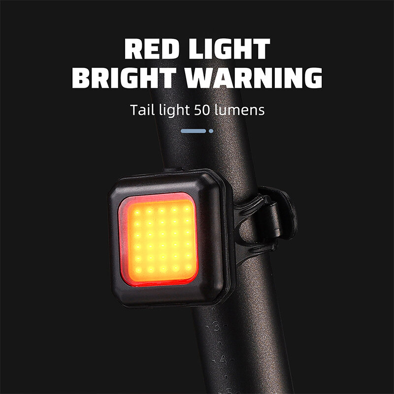 WEST BIKING Bike Light Cycling Bicycle Front Rear Light Type-C Charge Headlight Light Warning Taillight LED Lantern Bike Parts