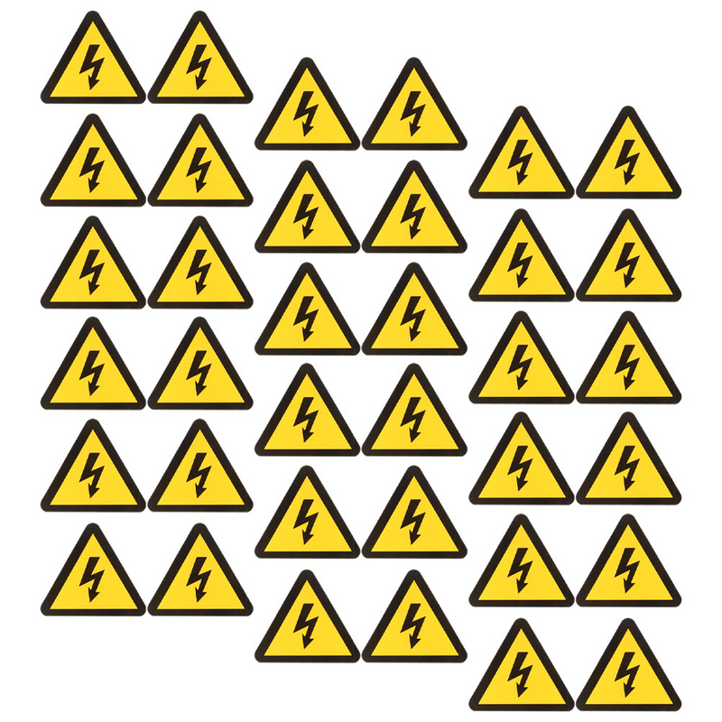 Etiquetas de advertencia de alto voltaje, pegatinas triangulares, antichoque eléctrico, 50 hojas