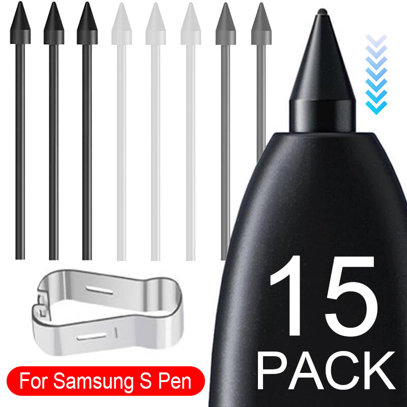 Touch Stylus S Pen Tips Replacement Nibs With Clip For Samsung Galaxy S24 S24Ultra Tab S9 S9U S9FE S Pencil Metal Spare Nib