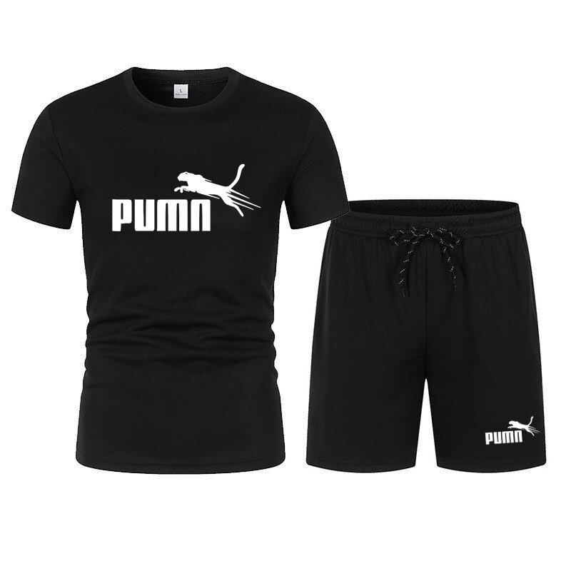 2024 New Summer Men's clothing short-sleeved T-shirt + five-point shorts 2-piece set tracksuit fashion jogging casual Men's sets
