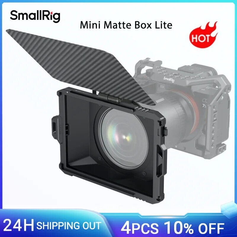 SmallRig Mini Matte Box Lite para câmeras DSLR sem espelho, compatível com 52mm, 55mm, 58mm, 62mm, 67mm, 72mm, 77mm, 82mm, 86mm, 3575