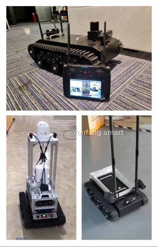 20kg beban TR400 tangki RC karet melacak Chassis baja karbon tinggi sistem suspensi Robot mobil untuk FS menangani Program sumber terbuka