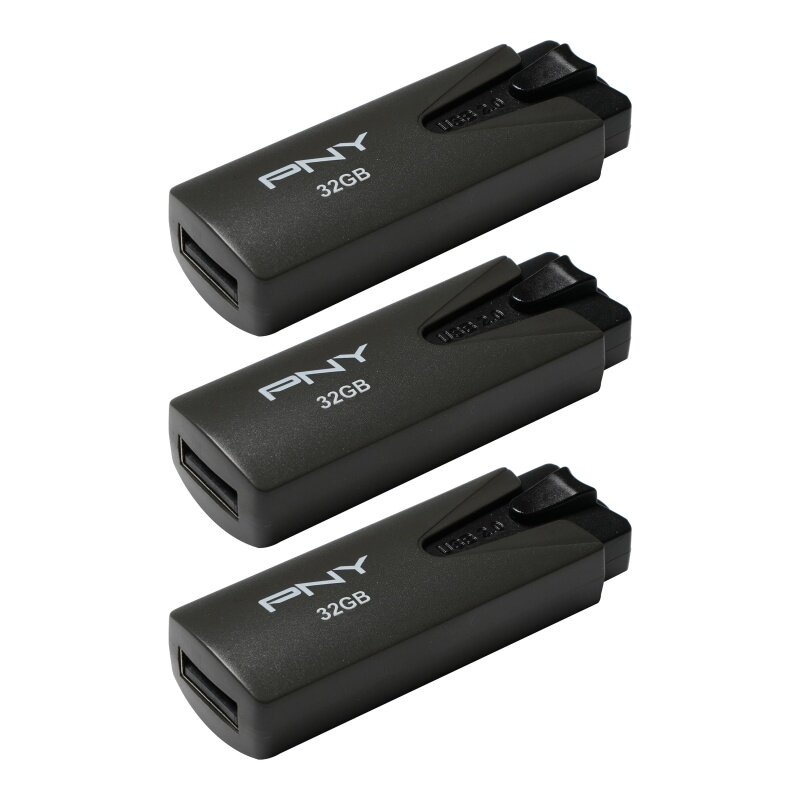 PNY 32GB ติด USB 2.0แฟลชไดร์ฟ3แพ็ค