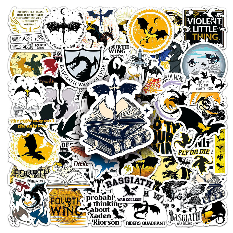 10/30/50 Stuks Fantasie Vierde Vleugel Roman Cartoon Stickers Voor Laptop Fiets Bagage Vinyl Waterdichte Graffiti Cool Sticker Speelgoed Cadeau