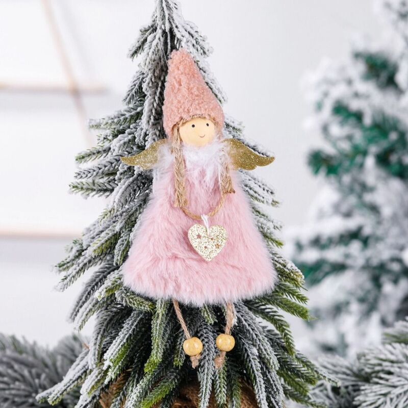 Плюшевая Рождественская елка, подвесные украшения, прочная милая кукла-ангел, кукла-ангел, подвеска, зеленая юбка, ангел