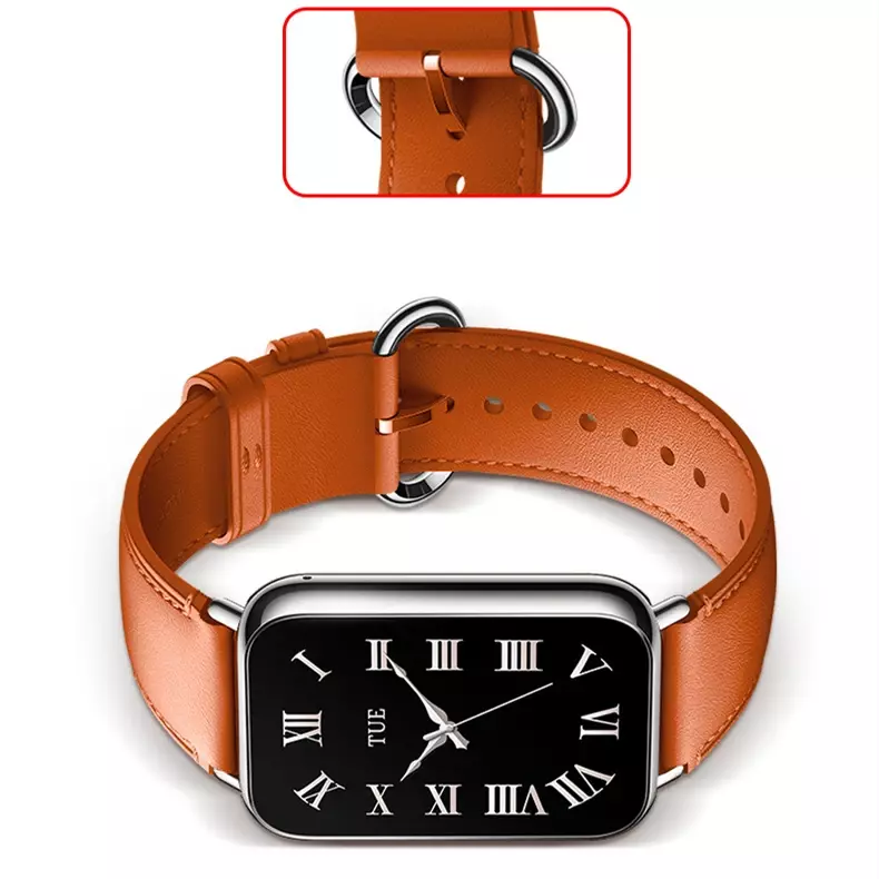 Bracelet en cuir d'origine pour Xiaomi Band 8 Pro, bracelet, connecteurs métalliques, accessoires de remplacement