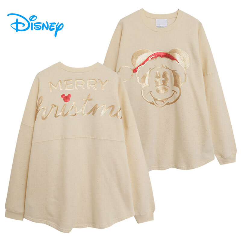 Disney Mickey Pailletten Sweatshirt Vakantie Vrolijke Kerst Vrouwen Losse Fleece Pullover Tops O Hals Casual Trui Oversized Unisex
