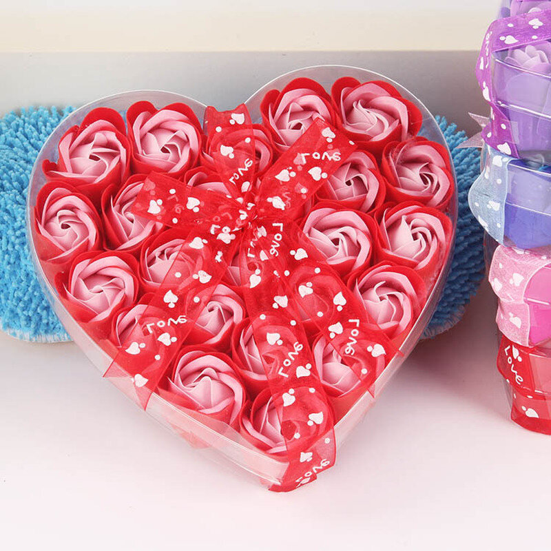Jabón perfumado de pétalos de rosa para baño, jabón corporal para fiesta de boda, Azul, Morado, rojo, rosa, flor Artificial seca falsa