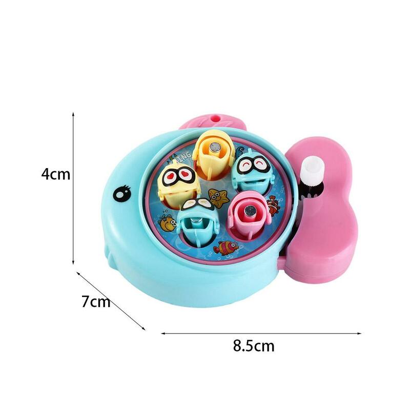 Miniatur interaktif mainan pendidikan dini anak-anak memancing mainan Model Jam Kerja magnetik musik piring ikan berputar permainan memancing