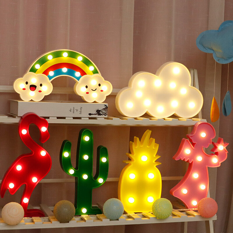 Decorazioni per la camera dei bambini Cloud Star Moon LED Night Light Baby camera da letto per bambini Rainbow Cloud Christmas Night Light decorazione di nozze