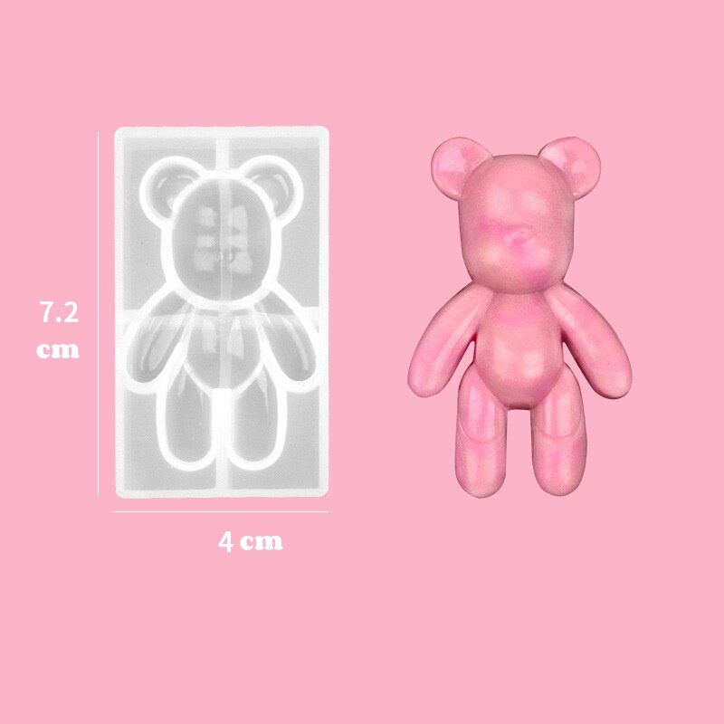 DIY Sealing Wax Violent Bear Set 3D Handmade Lacquer Fluid Bear Pendant Gifts For Kids Craft Accessories,9PCS/Set